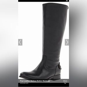 Frye Leather Melissa Back Button Zip Boots, size 8